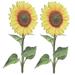 2Pcs Acrylic Sunflower Stake Garden Yard Sunflower Acrylic Decor Flower Stake Garden Stake Sign