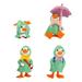 Duck Statue Animal Garden Statue Resin Umbrella Raincoat Duck Ornament Collectible Figurine Duck Figurine Garden Decor Statues Figurines Ornaments for Home House Office Table Decor