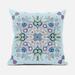 Amrita Sen Designs 26 x 26 in. Paisley Leaf Geo Duo Broadcloth Indoor & Outdoor Zippered Pillow - Light Blue Green & Red