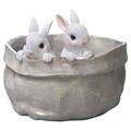 Rabbit Pot Decor Animal Indoor Pots Easter Bunny Sculpture Big Plant Pot Small Resin Pots For Plants