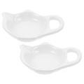 2 Pcs Ceramic Tea Bag Saucer Holder for Cup Trays Snack Plate Bags Squeezer Mug Teaspoon Rest