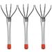 3pcs Garden Rake Cultivator Hand Rake Garden Tool Hand Held Cultivator 4 Tines Claw Soil Tiller Claw Rake for Leaves Clam Weeding