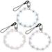 HOMEMAXS 3Pcs Flower Beaded Phone Charm Cell Phone Lanyard Wrist Strap Mobile Phone Chain String