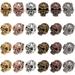 24pcs Skull Beads Zinc Alloy Skeleton Head Bead Charms Loose Spacer Bead for DIY Earring Necklaces and Halloween Home Party Decorations