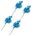 Artificial Stems for Christmas 4pcs Blue Christmas Tree Branch Simulate Christmas Decoration Artificial Leaves Glitter Cone Mini Pick Stems Plant for DIY Home Ornament