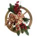 Cglfd Clearance Outdoor Christmas Decorations Winter Wreath Wagon Wheel Red Fruit Wreath Front Door Christmas Wreath Decoration Christmas Holiday Wall Decor Home Outdoor Christmas Decoration