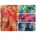 Mesh Big Hole 0.5 Inch Multi-Color Tie-Dye Pattern W/Silver Sparkly Glitter Stretch Polyester Spandex Fabric By The Yard (Orange/)