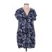 Gap Casual Dress - Mini V Neck Short sleeves: Blue Dresses - Women's Size Medium