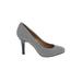 Kelly & Katie Heels: Pumps Stilleto Cocktail Party Gray Shoes - Women's Size 8 1/2 - Round Toe