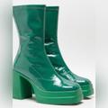 Free People Shoes | Free People Double Stack Platform Boots | Color: Green | Size: 7.5