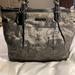 Coach Bags | Coach Horse Carriage Grey/Black Printed Fabric And Leather Tote Shoulder Bag. | Color: Gray | Size: Os