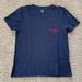 J. Crew Tops | J Crew "Happy" Embroidered Crewneck T-Shirt Navy Size Medium | Color: Blue | Size: M