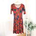 Lularoe Dresses | Lularoe Dress Modern Floral Swing Dress Sz Small | Color: Blue/Orange | Size: S