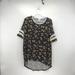Lularoe Tops | Lularoe Irma Womens Tee Shirt Black With Butterfly Pattern Hi Lo | Color: Black | Size: Xxs