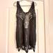 Free People Dresses | Free People Black Beaded Mini Strapless Lace Dress Size Small Nwot. Side Zipper | Color: Black | Size: S