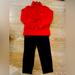 Polo By Ralph Lauren Matching Sets | Boys 3t Outfit - Red Rl 1/4 Zip Pullover And Black Carters Dress Pants. | Color: Red | Size: 3tb