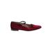Salvatore Ferragamo Flats: Slip-on Chunky Heel Casual Burgundy Print Shoes - Women's Size 10 - Almond Toe