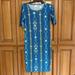 Lularoe Dresses | Lularoe Julia Floral Aztec Print Dress Size Small | Color: Blue | Size: S