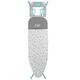 Russell Hobbs LA083234AQUA2FEU7 Collapsible Ironing Board – Foldable Ironing Table, Thick Felt Underlay with Stylish Cotton Cover, 7 Height Positions, Large Iron Rest with Hanger Holes, Non-Slip Feet