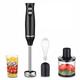 Hand Blender, 4-in-1 Immersion Stick Blender with Whisk, 500W Blenders For Kitchen, 2 Blending Speeds, for Baby Food, Smoothies, Soup, BPA-Free (Black3)