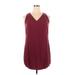 Old Navy Casual Dress - Shift V Neck Sleeveless: Burgundy Print Dresses - Women's Size Large