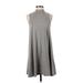 Silence and Noise Casual Dress - A-Line Mock Sleeveless: Gray Marled Dresses - Women's Size Small
