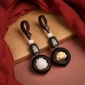 Porte-Clés en Bois avec Perles Porte-Bonheur du Bouddha Annie Flower Pendentif pour Clé de Sac de