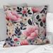 Designart "Pink Romantic Trance Floral Pattern I" Floral Printed Throw Pillow