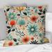 Designart "Multicolor Tribal Fusion Floral Pattern" Floral Printed Throw Pillow