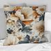 Designart "Orange Rustic Elegance Floral Pattern IV" Floral Printed Throw Pillow
