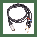 Dual 6.35mm 1/4 In to XLR Male Y Splitter Cable 3Pin XLR Male to Dual 6.35mm Plug Audio Microphone Cable 6.6Feet/2Meters