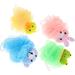 4 Pcs Bath Sponge for Kids Loofah Kids Animal Bath Sponge Loofah Bath Sponge Kids Frog Sponge Kids Loofahs for Shower Girls Sponges Super Soft Child Hair Ring