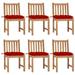 moobody Patio Chairs 6 pcs with Cushions Solid Teak Wood