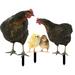 1 Set of Yard Rooster Stake Decor Ground Inserted Hen Decor Chick Sign Lawn Decor