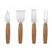 4pcs Cheese Tools Stainless Steel Wood Handle Cheese Utensils Spatula Cutter Fork Stocky Handle