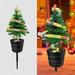 Solar Christmas Tree with Multicolor LED Christmas Lights for Outdoor Christmas Decorations Solar Powered Prelit Small Christmas Tree for Holiday Outside Pathway Garden Yard Decor