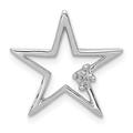 14k White Gold 0.01CT Diamond Star Chain Slide