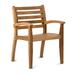 Ash & Ember Sandhill Grade A Teak Dining Armchair Smooth Contoured Seat & Backrest Indoor Outdoor Weather-Resistant Solid Wood Patio Furniture