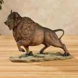 Mighty Buffalo Bison Charge Table Sculpture Brown 12.5â€�Wx5â€�Dx9.5â€�H