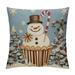GOSMITH Winter Hot Cocoa Waist Decoration Pillow Cover Snowman Gingerbread Biscuit Outdoor Home Decoration Red Berry Candy Can Snowflake Christmas Vacation