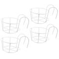 4 Pcs Flower Pots Homedecor Outdoor Plant Stand Hanging Pots Wall Hanging Planter White Wire Plant Holder