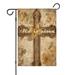 Happy Easter Day Outdoor Flag Burlap Outdoor Flag Welcome Flag He Is Risen Easter Yard Flags Vertical Double Sided House Flag for Home Garden Decorations Holiday Gift 12.5 Ã—18 in.