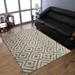 Rugsotic Carpets Hand Woven Flat Weave Kilim Geometric Jute Area Rug White Beige 5 x8