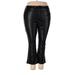 Ann Taylor LOFT Faux Leather Pants - High Rise Boot Cut Boot Cut: Black Bottoms - Women's Size 18