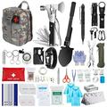 Emergency Survival Kit and First Aid Kit iMounTEK 125Pcs Professional Survival Gear and Equipment Camping Shovel Axe Set Portable Multi Tool Survival Kits for Outdoor Adventure Camping Hunting