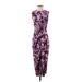 Jason Wu Collection Casual Dress - Midi Crew Neck Sleeveless: Purple Floral Dresses - Women's Size 4