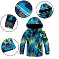 Esaierr 3-12 Years Boys Girls Cotton Hooded Lightweight Waterproof Warm Rain Jackets Rain Coats Windbreakers Children Camouflage Jackets