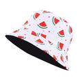 Ogiraw Bucket Hat Unisex Print Double Side Wear Reversible Bucket Hat Trendy Cotton Twill Canvas Sun Fishing Hat Fashion Cap Bucket Hats for Woman Watermelon Red