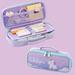 Portable Pencil Case for Girls Large Capacity Pencil Case Double Layer Cloth Pencil Bag for Storing Pens Notes Erasers