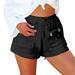 Ierhent Womens Shorts Womens Core Active Works Bike Shorts(Black L)